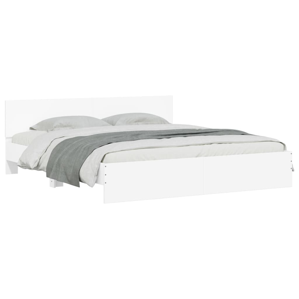 Bed Frame without Mattress White 183x203 cm King Price
