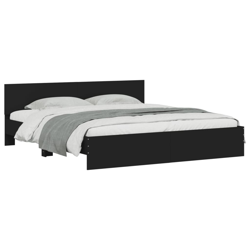 Bed Frame without Mattress Black 183x203 cm King Price
