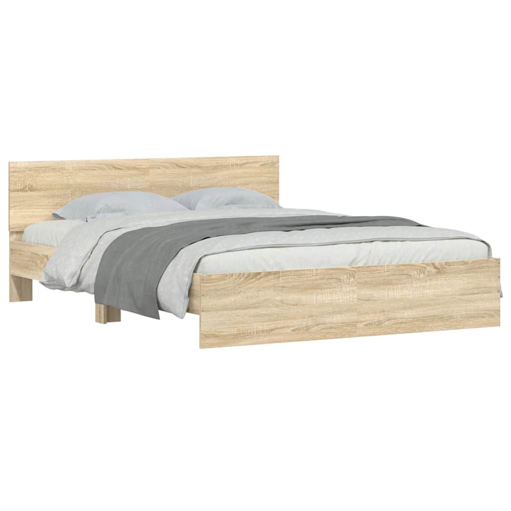 Bed Frame without Mattress Sonoma Oak 150x200 cm Price