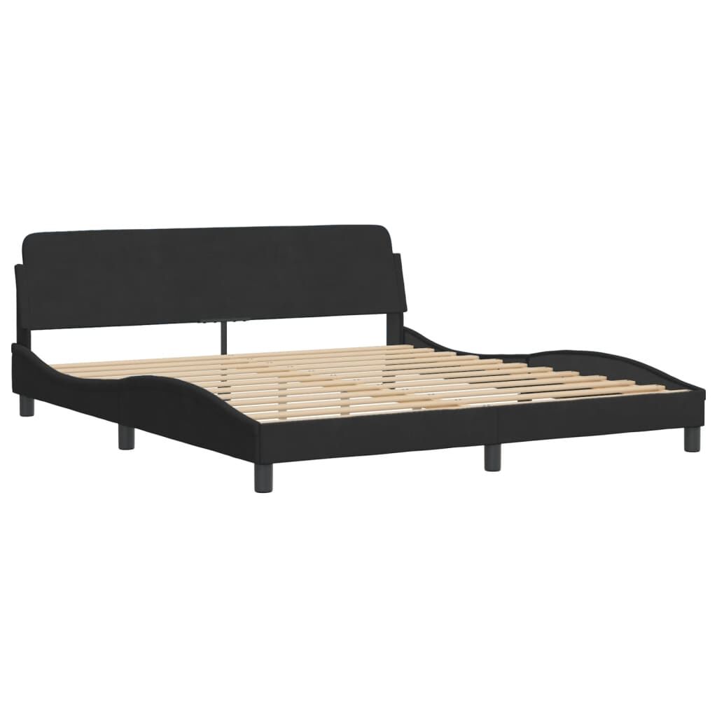Bed Frame without Mattress Black 183x203 cm King Velvet Price