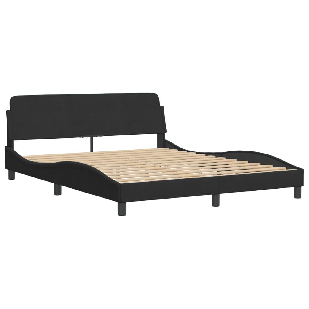 Bed Frame without Mattress Black 152x203 cm Queen Velvet Price