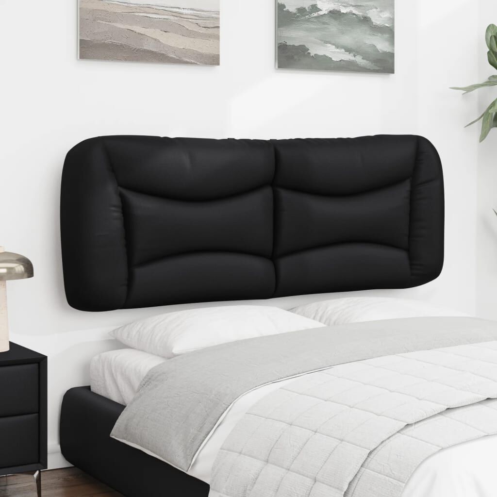 Headboard Cushion Black 137 cm Double Faux Leather Price