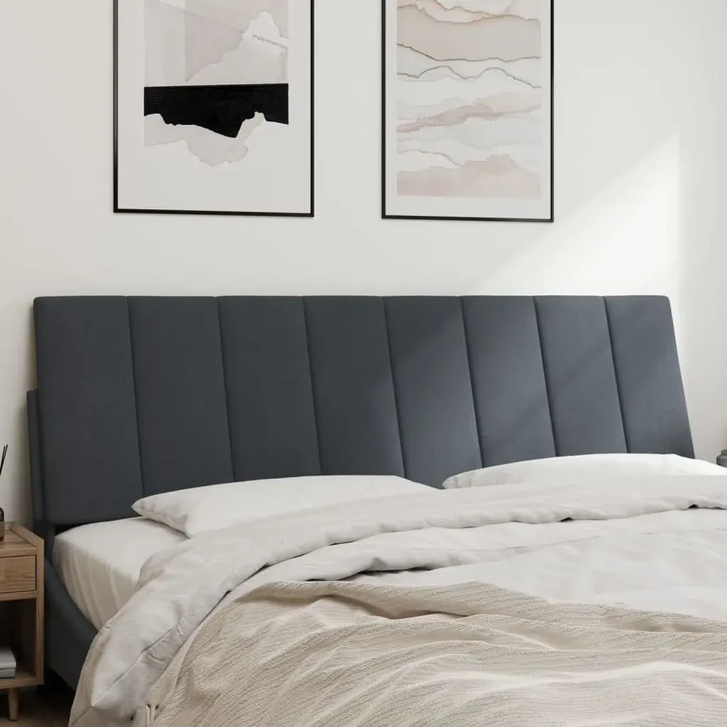 Headboard Cushion "Hanko" Dark Grey 153 cm Velvet Price