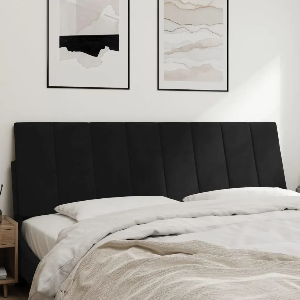 Headboard Cushion "Hanko" Black 153 cm Velvet Price