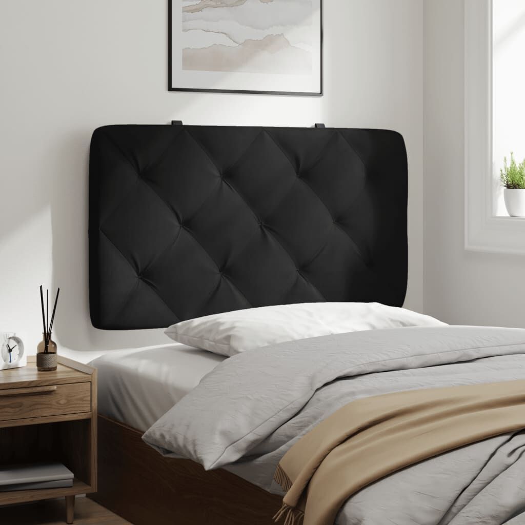 Headboard Cushion Black 90 cm Velvet Price