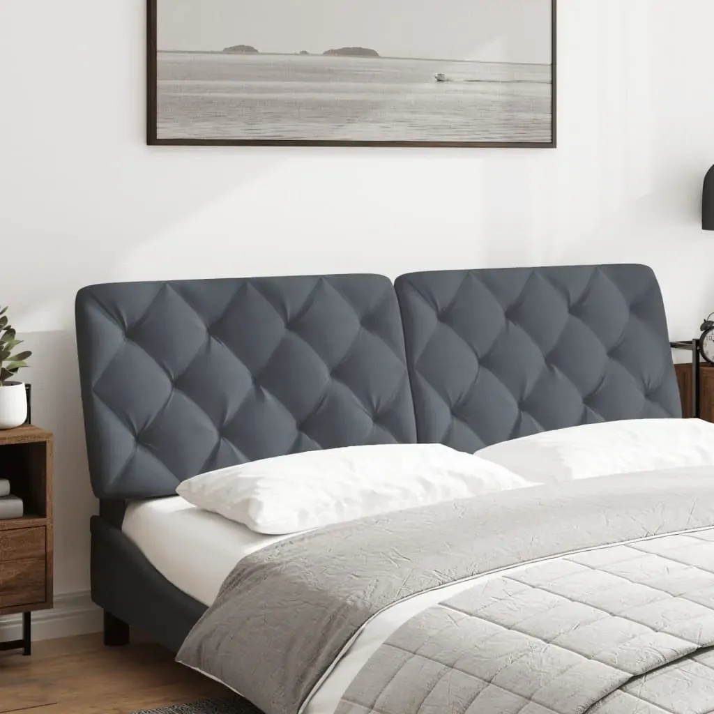 Headboard Cushion Dark Grey 153 cm Velvet Price