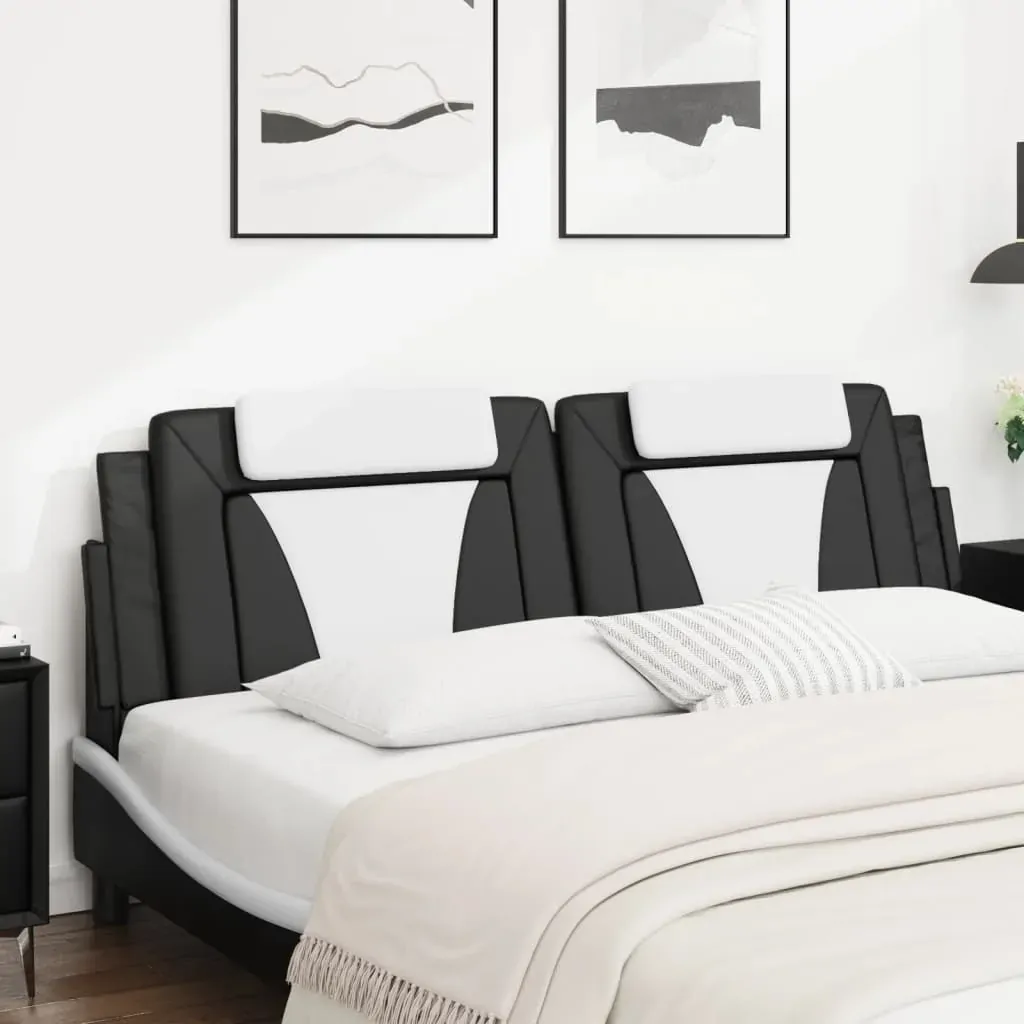 Headboard Cushion "Viana" Black and White 180 cm Faux Leather Price