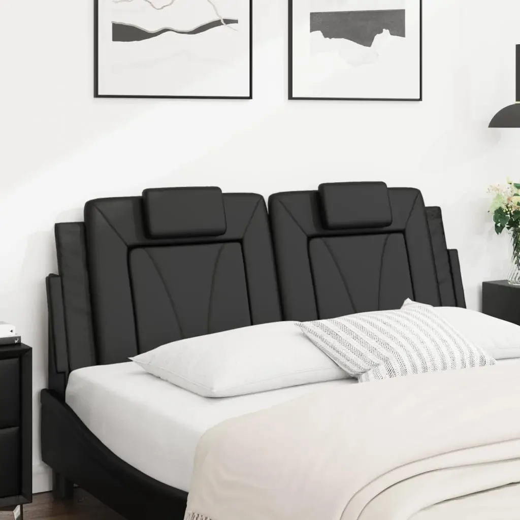 Headboard Cushion "Viana" Black 153 cm Faux Leather Price