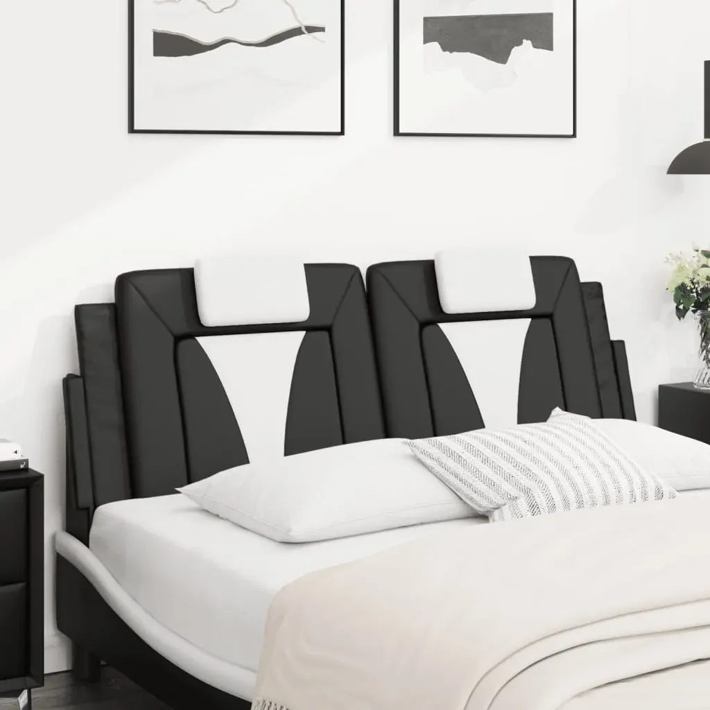 Headboard Cushion "Viana" Black and White 153 cm Faux Leather Price