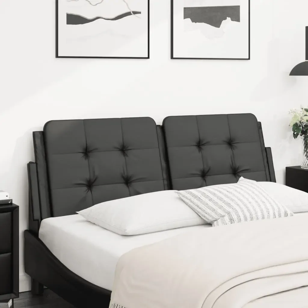 Headboard Cushion "Zadar" Black 137 cm Double Faux Leather Price