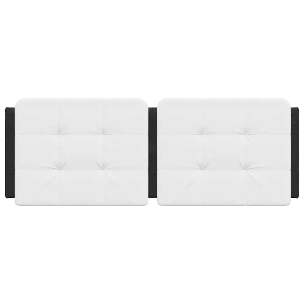 Headboard Cushion Black and White 137 cm Double Faux Leather Price