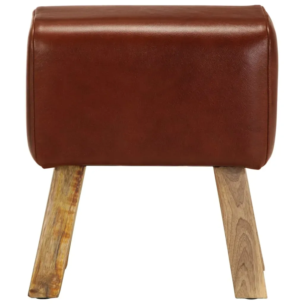 Gym Bok Bench 38 cm Brown Real Leather and Solid Mango Wood Price