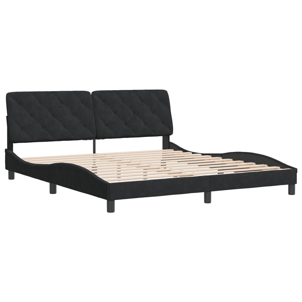 Bed Frame without Mattress Black 183x203 cm King Velvet Price