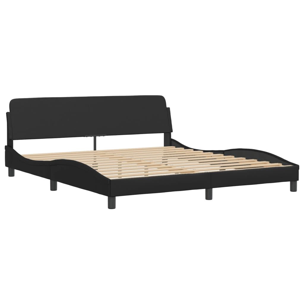 Bed Frame without Mattress Black 183x203 cm King Faux Leather Price