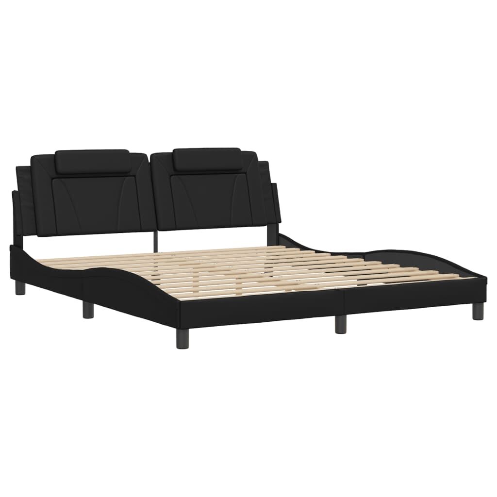 Bed Frame without Mattress Black 183x203 cm King Faux Leather Price