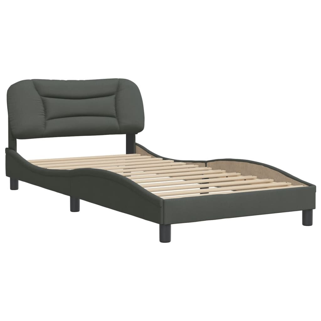 Bed Frame without Mattress Dark Grey 107x203 cm King Single Fabric Price