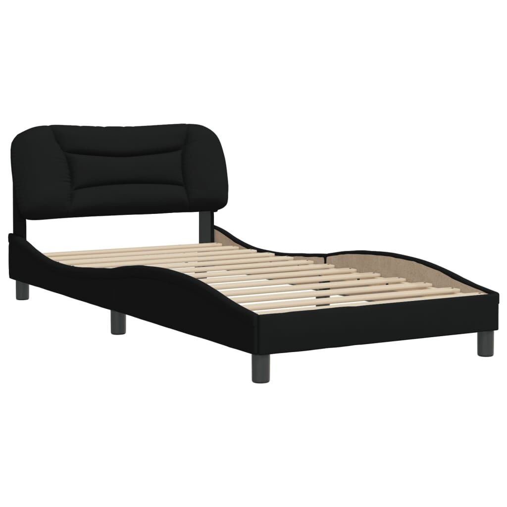 Bed Frame without Mattress Black 107x203 cm King Single Fabric Price