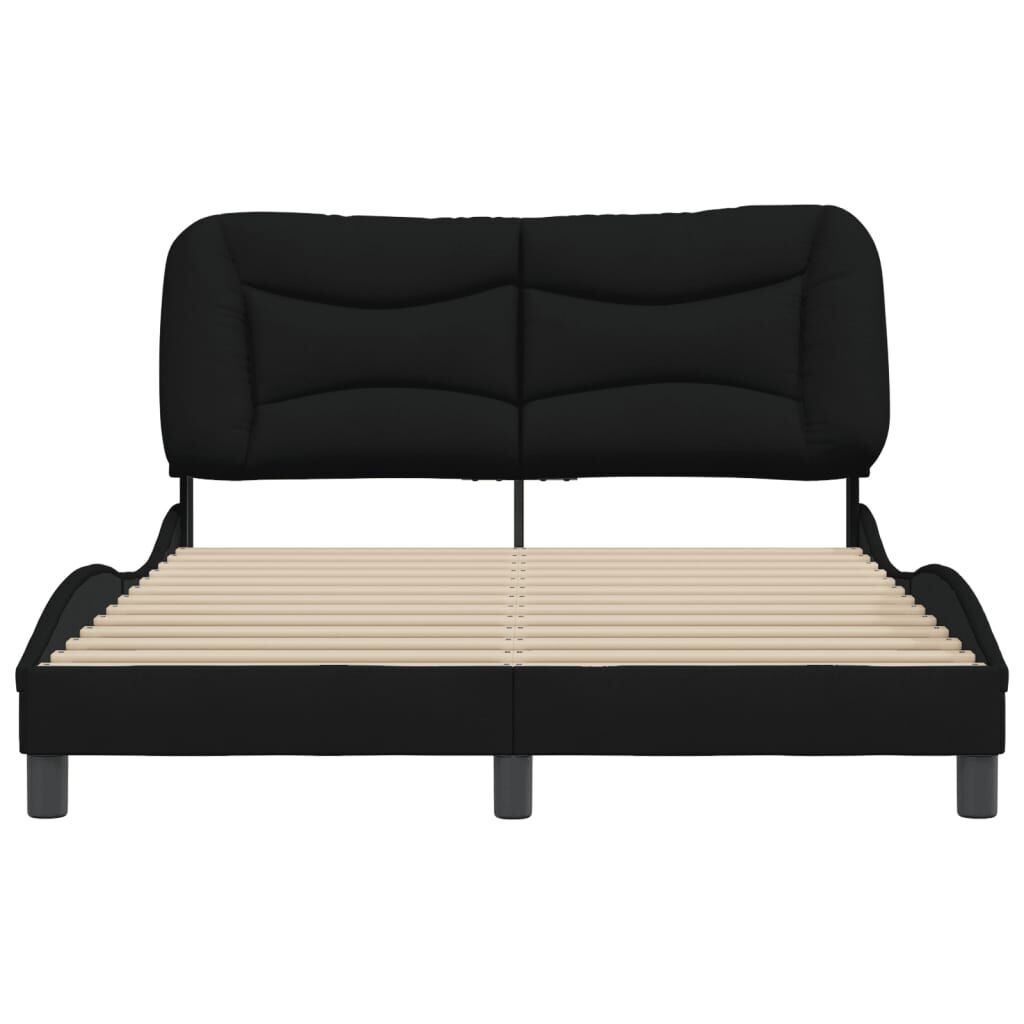Bed Frame without Mattress Black 137x187 cm Double Fabric Price