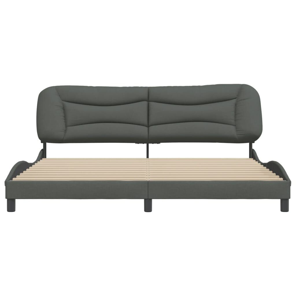Bed Frame without Mattress Dark Grey 183x203 cm King Fabric Price