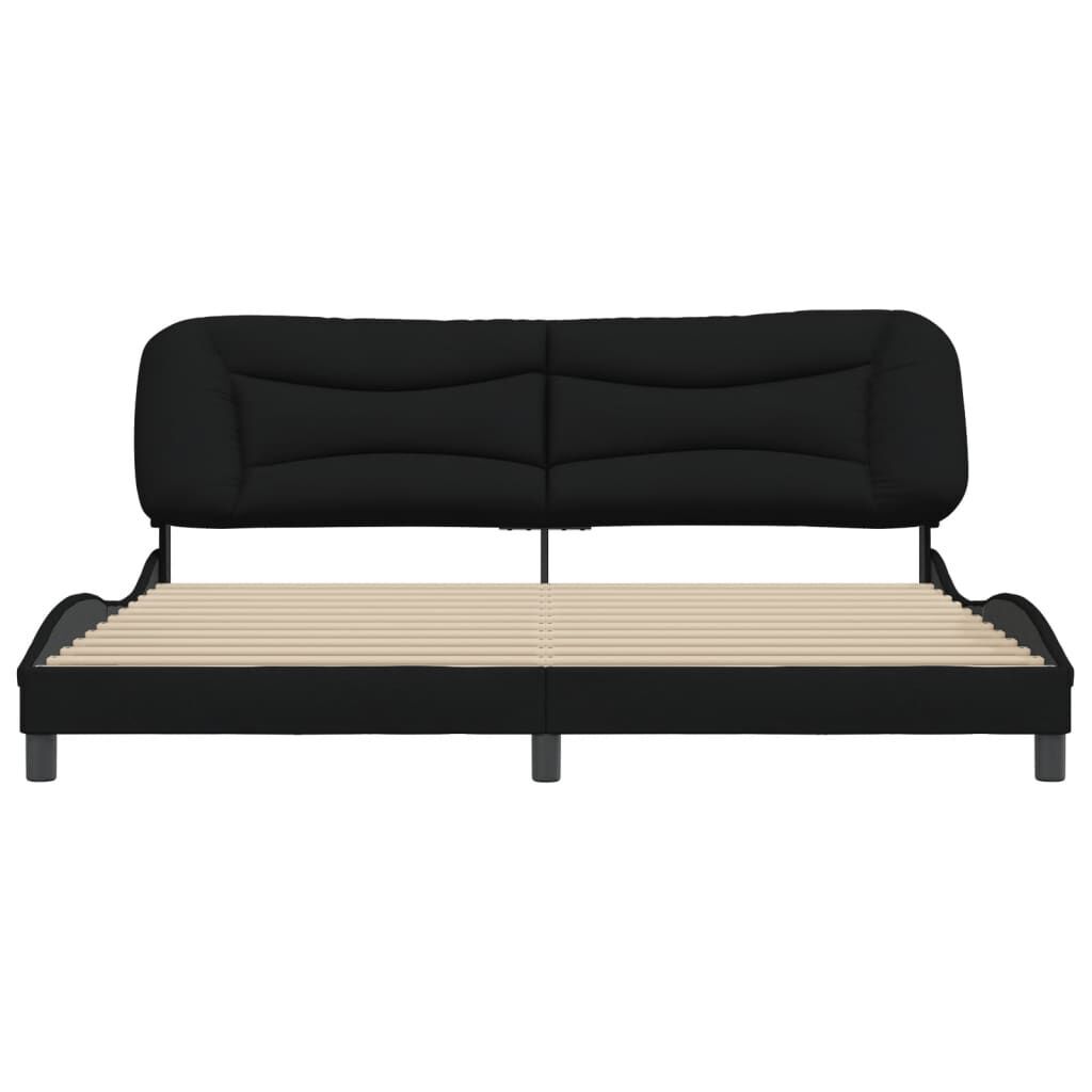 Bed Frame without Mattress Black 183x203 cm King Fabric Price