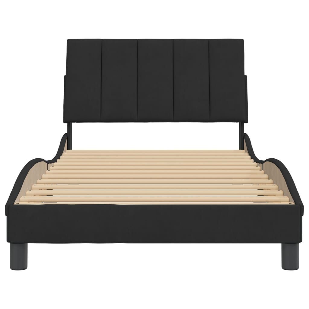 Bed Frame without Mattress Black 107x203 cm King Single Velvet Price