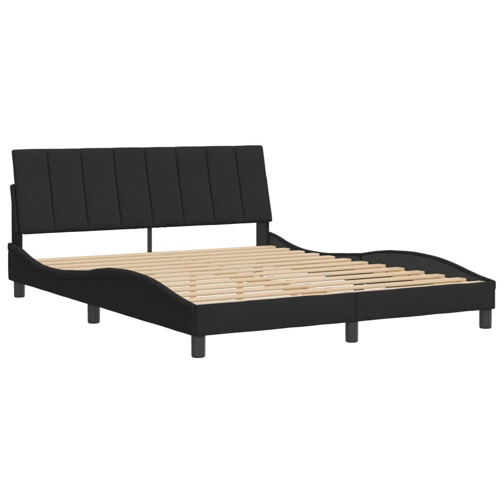 Bed Frame without Mattress Black 152x203 cm Queen Velvet Price