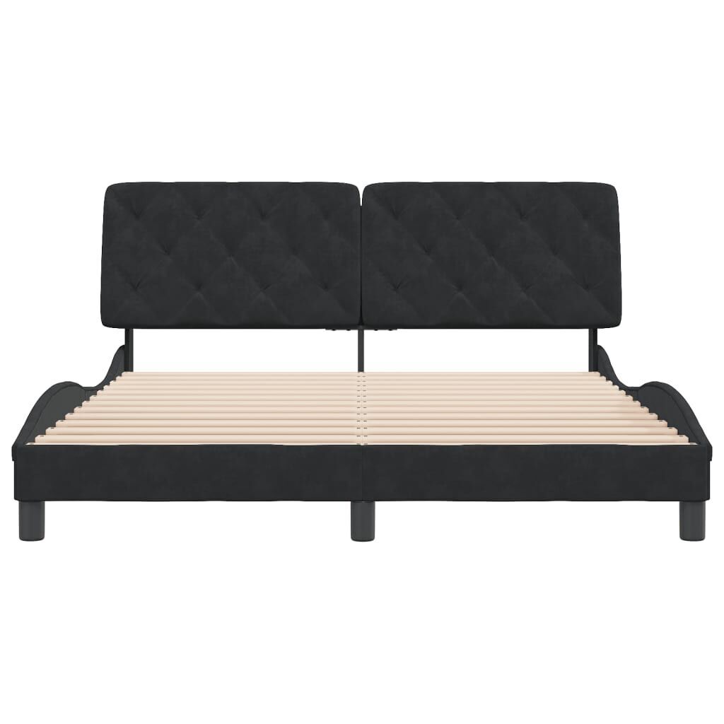 Bed Frame without Mattress Black 152x203 cm Queen Velvet Price