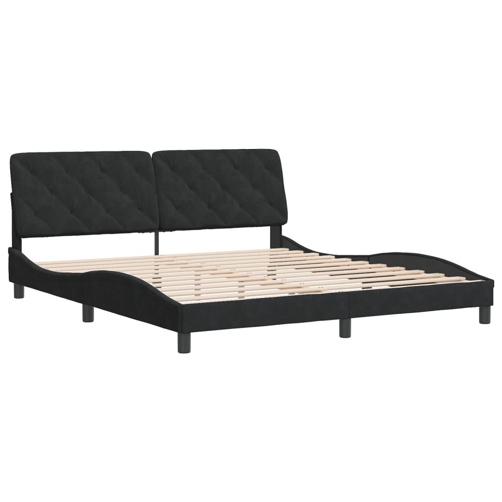 Bed Frame without Mattress Black 183x203 cm King Velvet Price