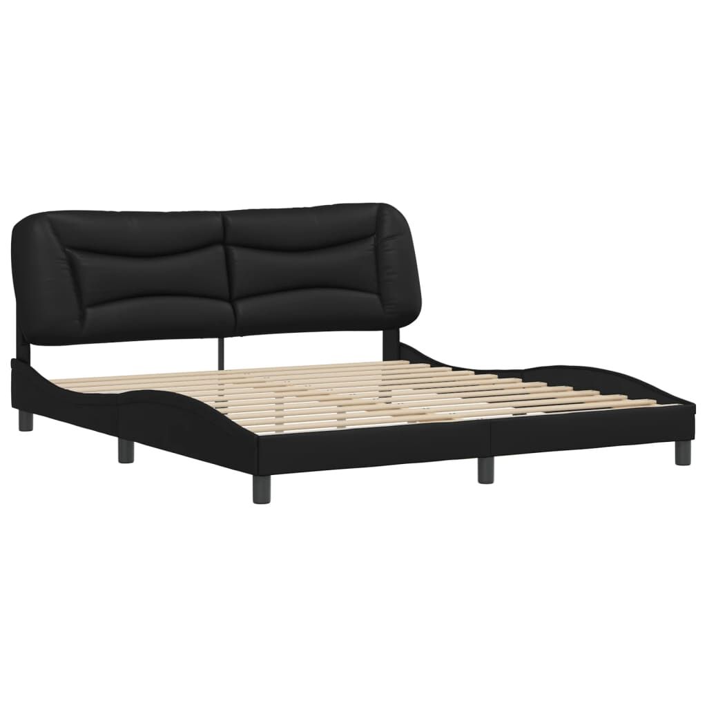 Bed Frame without Mattress Black 183x203 cm King Faux Leather Price