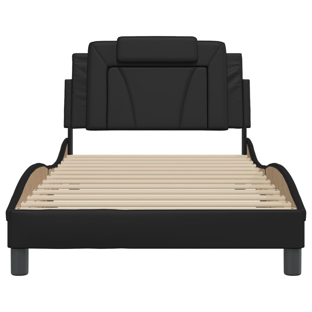 Bed Frame without Mattress Black 107x203 cm King Single Faux Leather Price