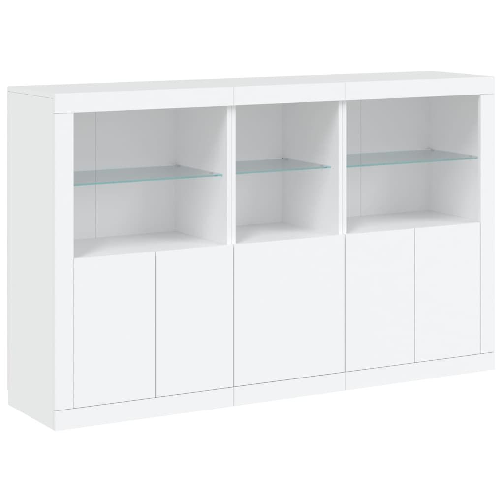Sideboard with LED Lights White 162x37x100 cm Price