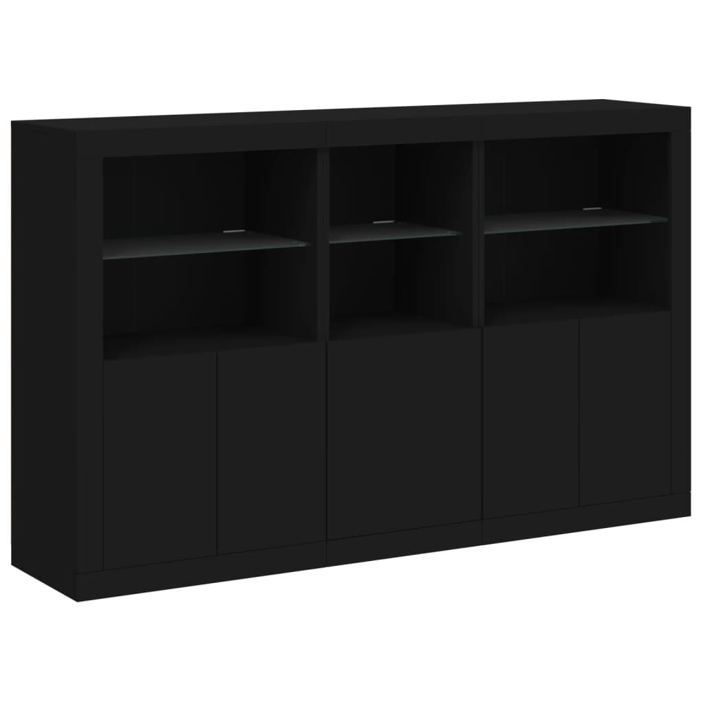 Sideboard with LED Lights Black 162x37x100 cm Price