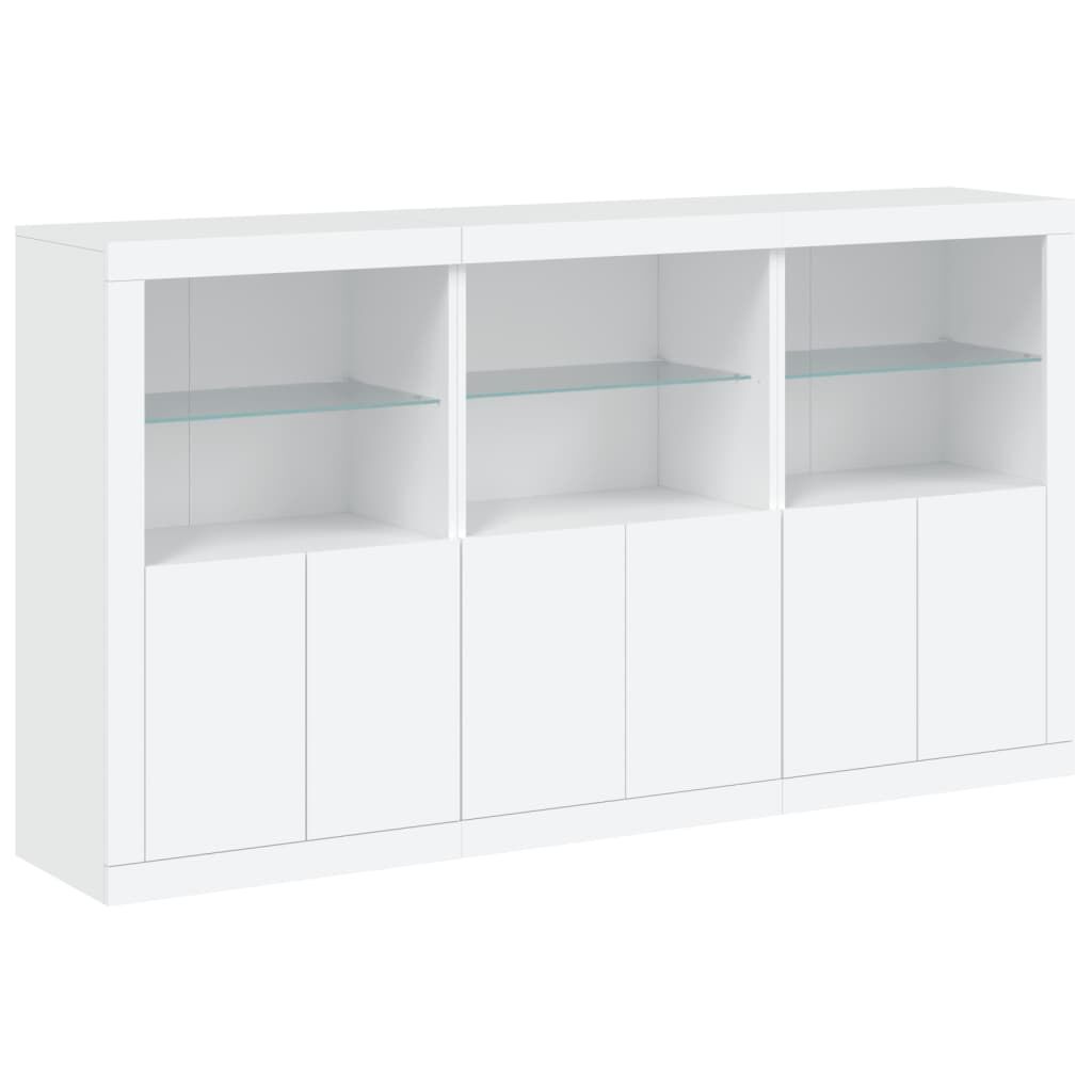 Sideboard with LED Lights White 181.5x37x100 cm Price