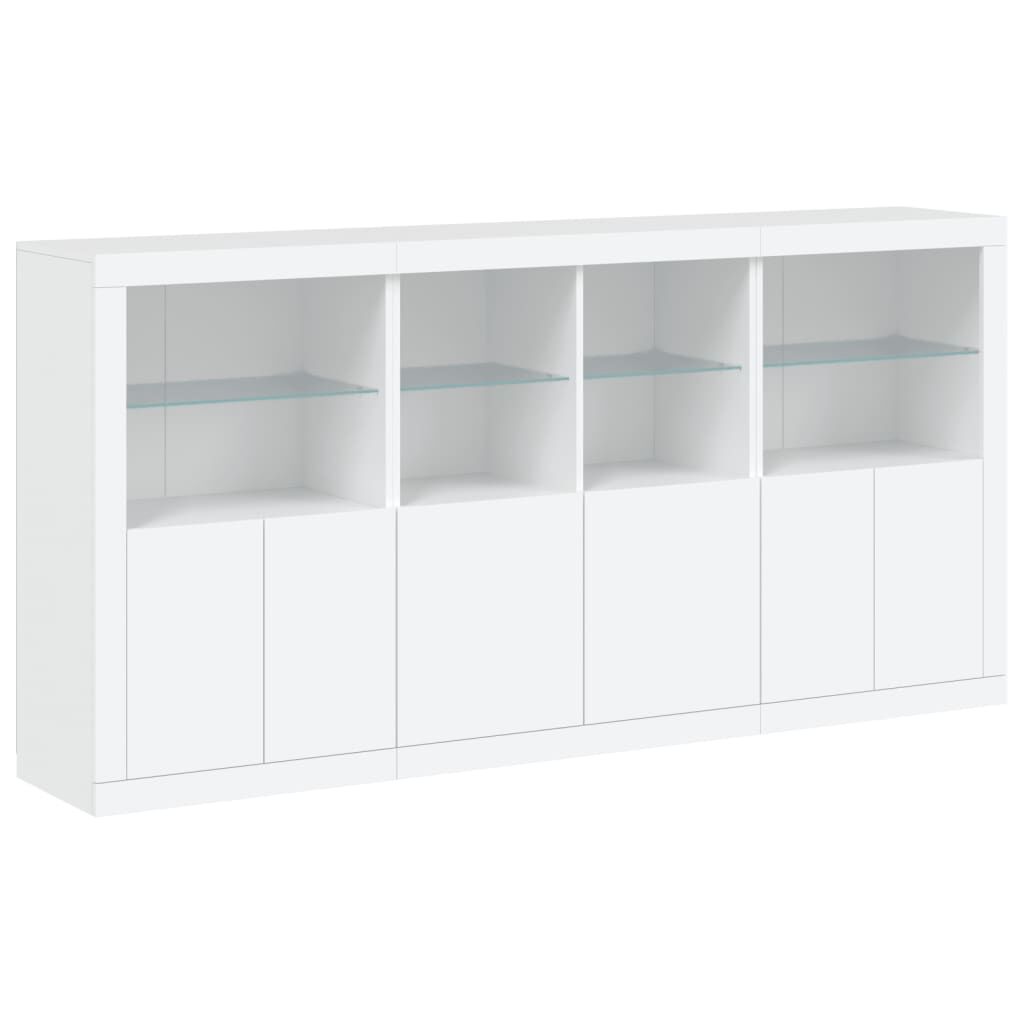 Sideboard with LED Lights White 202x37x100 cm Price