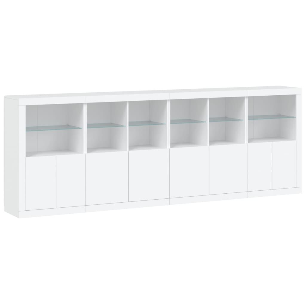 Sideboard with LED Lights White 283x37x100 cm Price