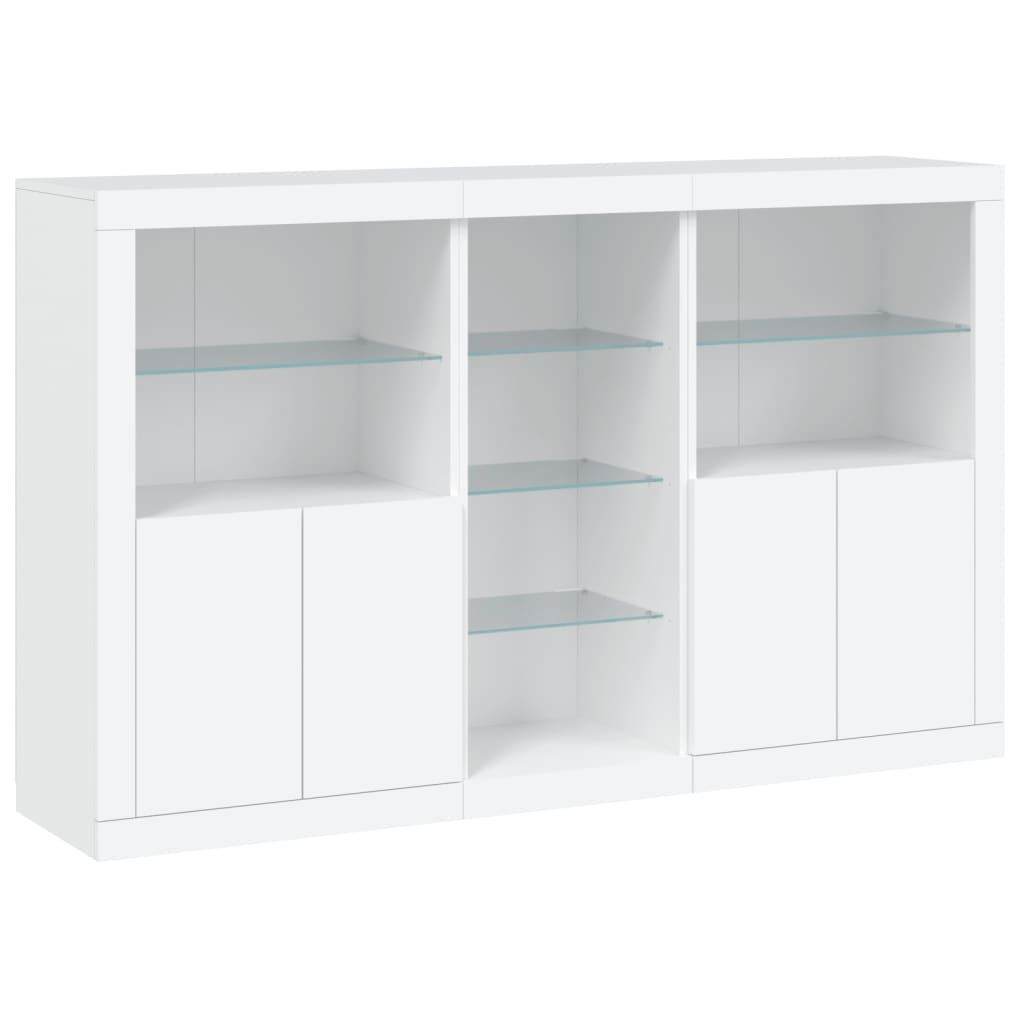 Sideboard with LED Lights White 162x37x100 cm Price