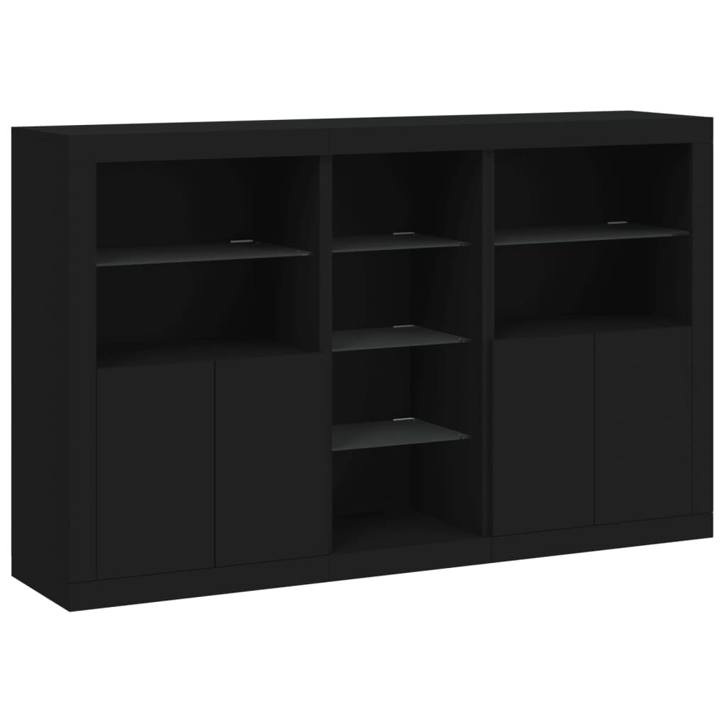 Sideboard with LED Lights Black 162x37x100 cm Price