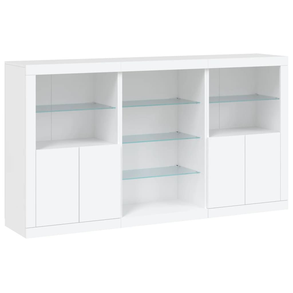 Sideboard with LED Lights White 181.5x37x100 cm Price