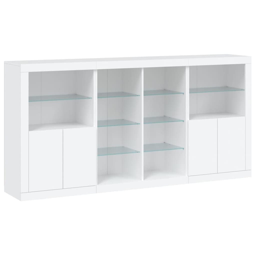 Sideboard with LED Lights White 202x37x100 cm Price