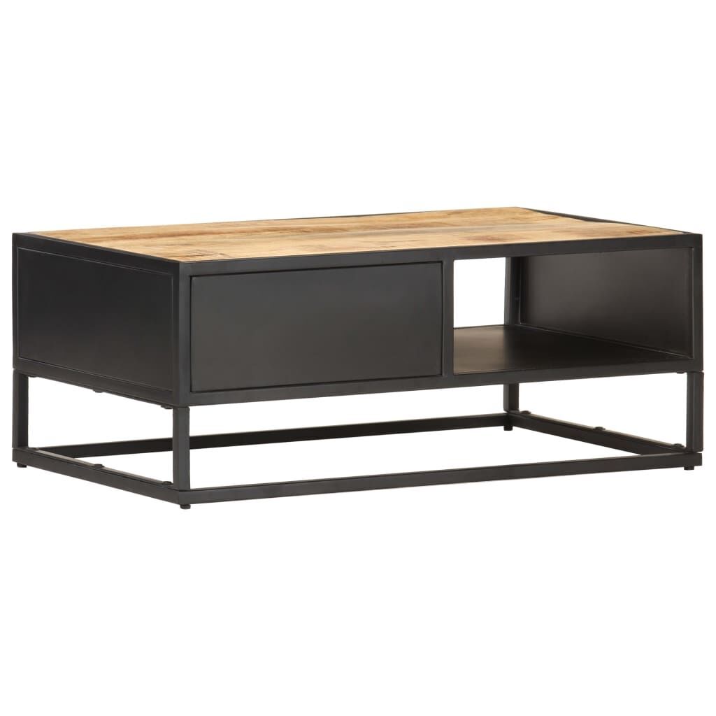 Coffee Table with Carved Door 90x55x36 cm Rough Mango Wood Price
