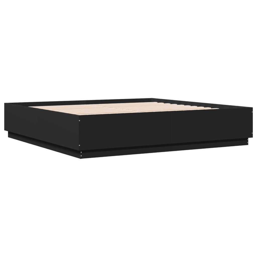 Bed Frame without Mattress Black 183x203 cm King Price