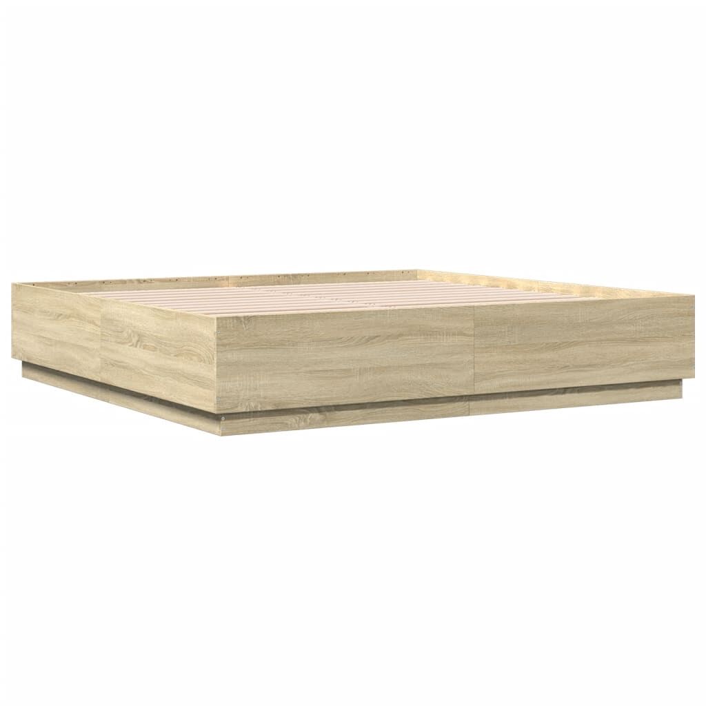 Bed Frame without Mattress Sonoma Oak 183x203 cm King Price