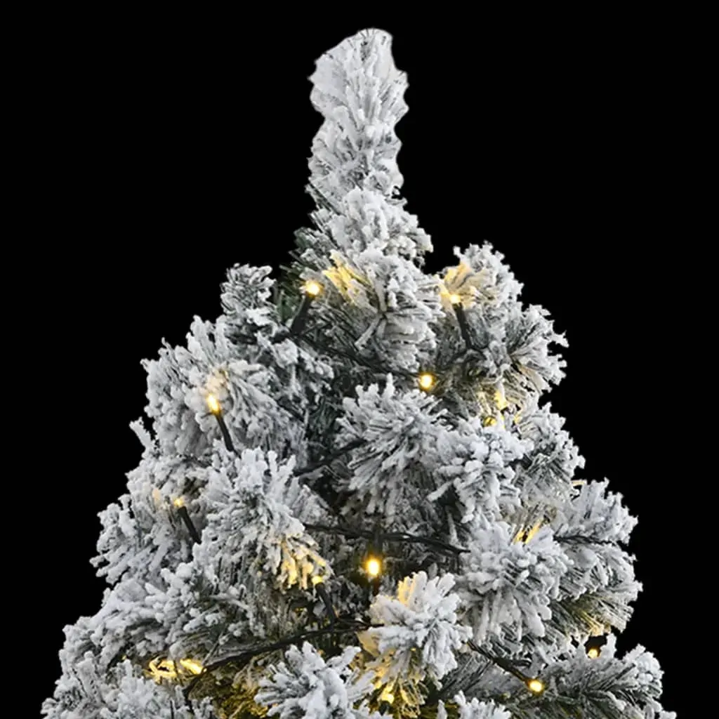 Artificial Hinged Christmas Tree 300 LEDs & Flocked Snow 210 cm Price