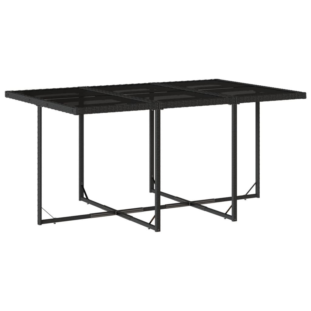 7 Piece Garden Dining Set with Cushions Black Poly Rattan Price