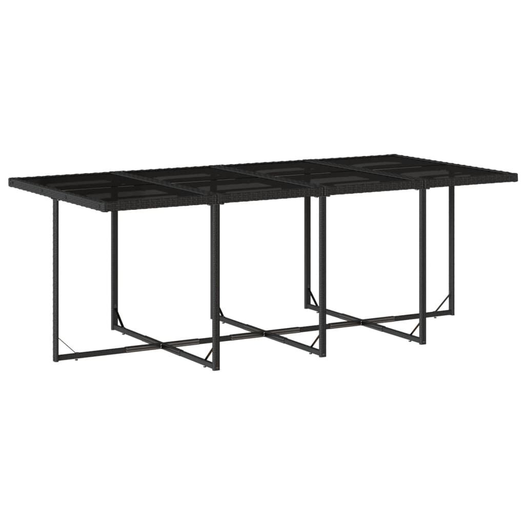 9 Piece Garden Dining Set with Cushions Black Poly Rattan Price