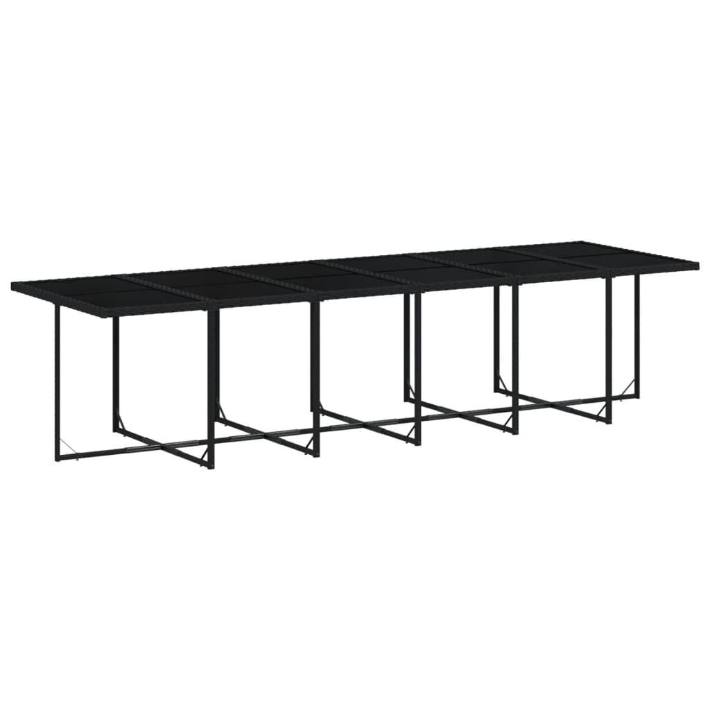 13 Piece Garden Dining Set with Cushions Black Poly Rattan Price