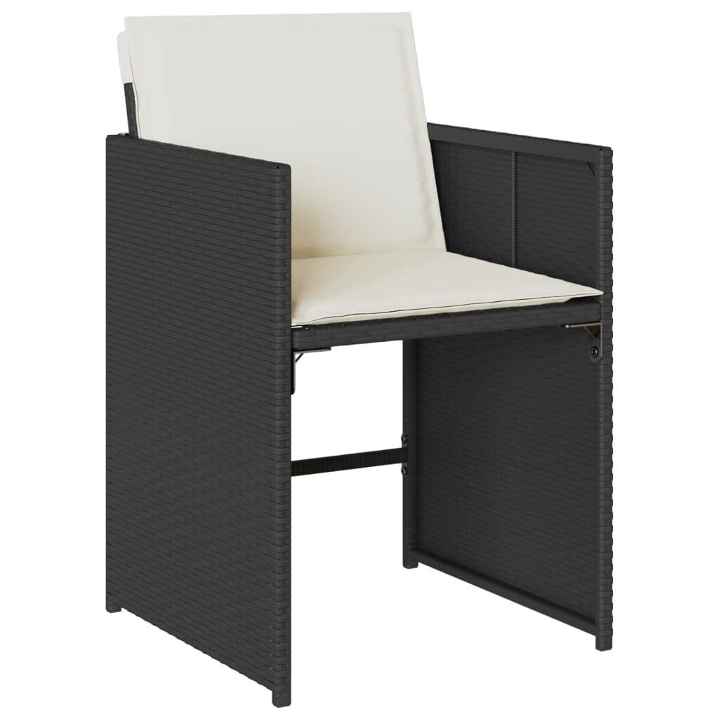 11 Piece Garden Dining Set with Cushions Black Poly Rattan Price