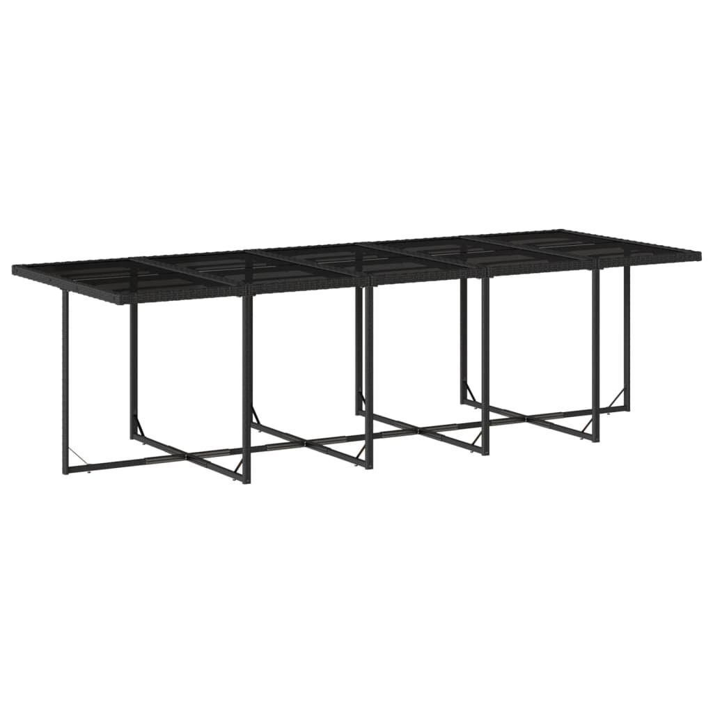 15 Piece Garden Dining Set with Cushions Black Poly Rattan Price