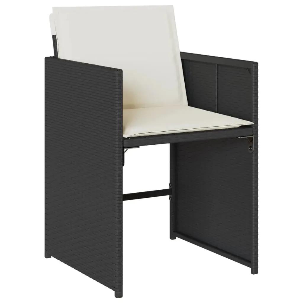 15 Piece Garden Dining Set with Cushions Black Poly Rattan Price