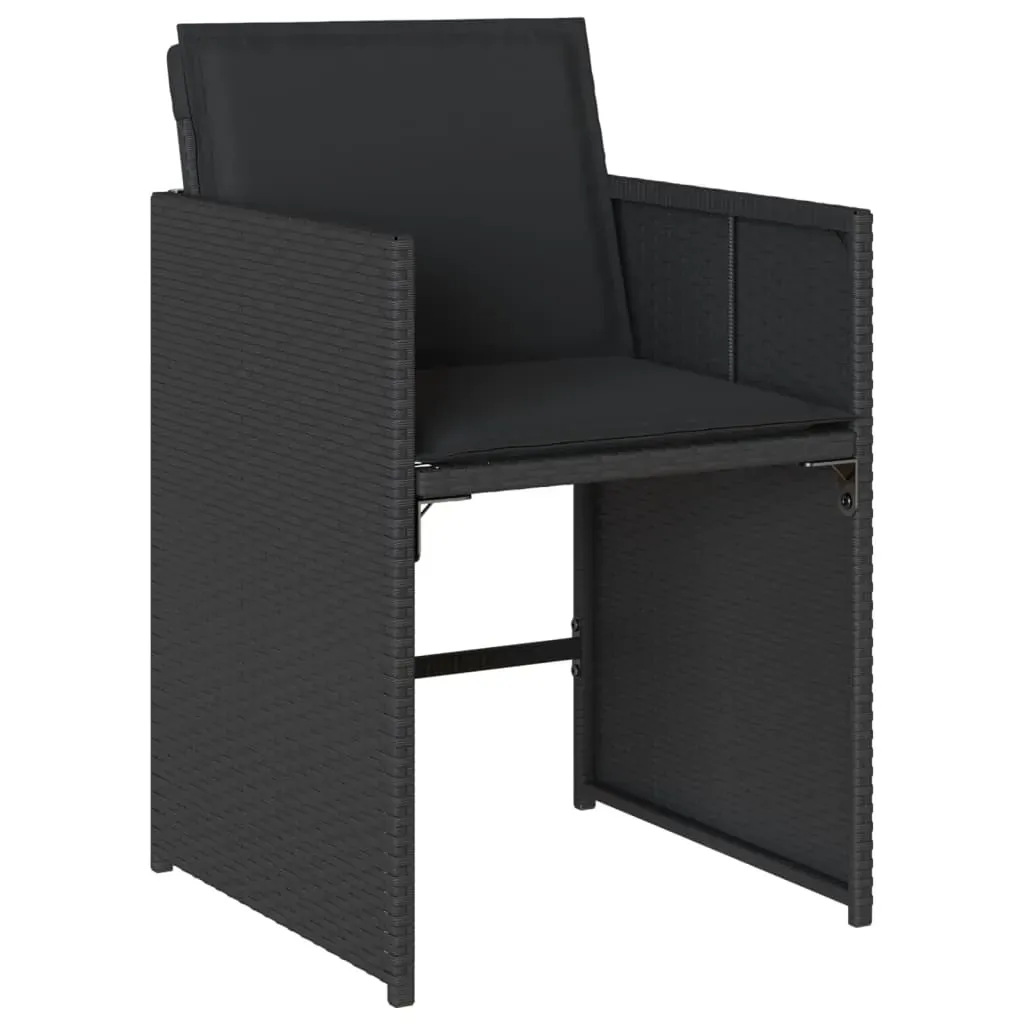 15 Piece Garden Dining Set with Cushions Black Poly Rattan Price